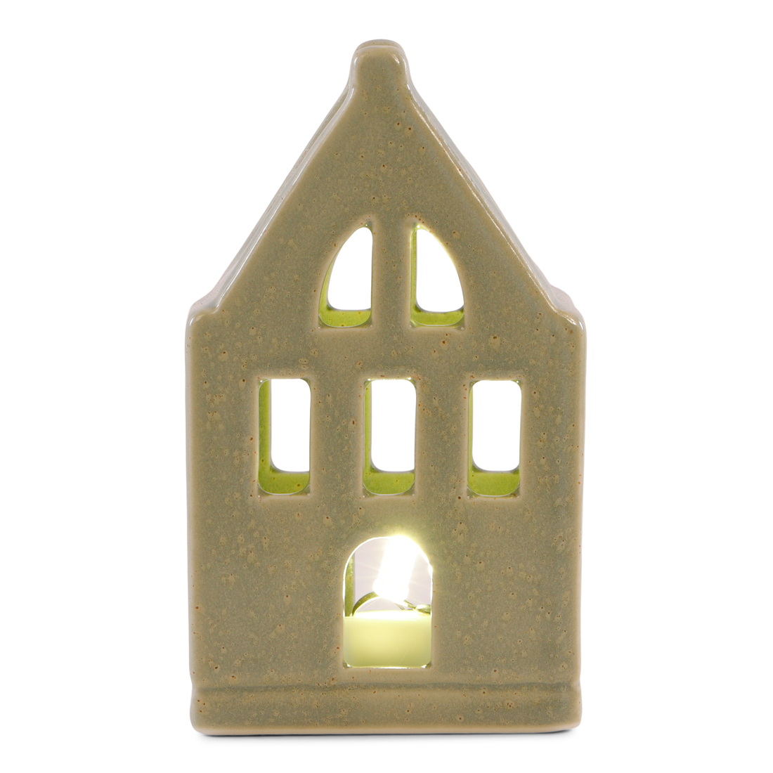 24783 SENZA Keramiek LED Huisje Groen