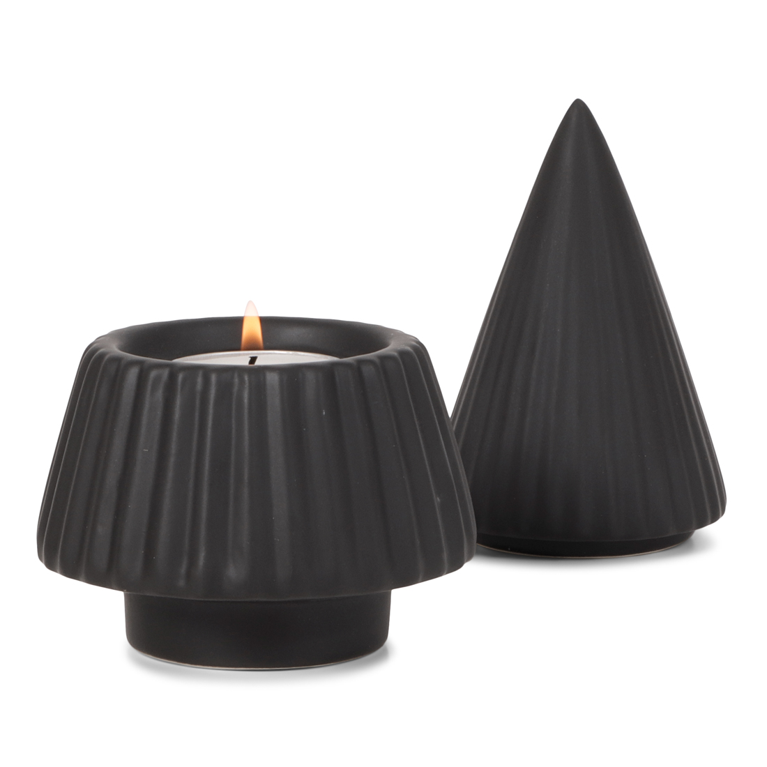 24792 SENZA Theelichthouder Kerstboom Zwart