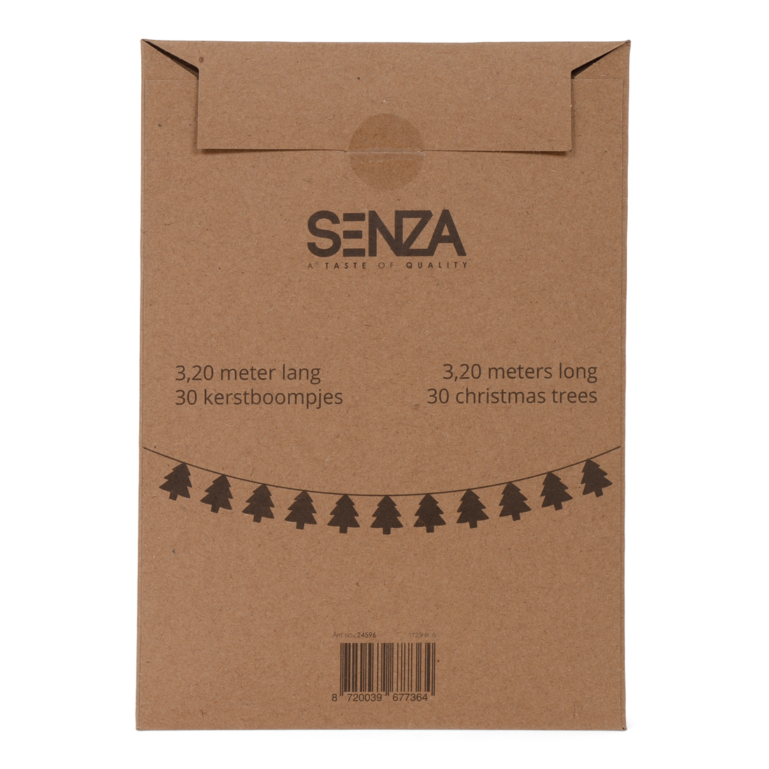 24596 SENZA Slinger Met Papieren Kerstbomen Zwart