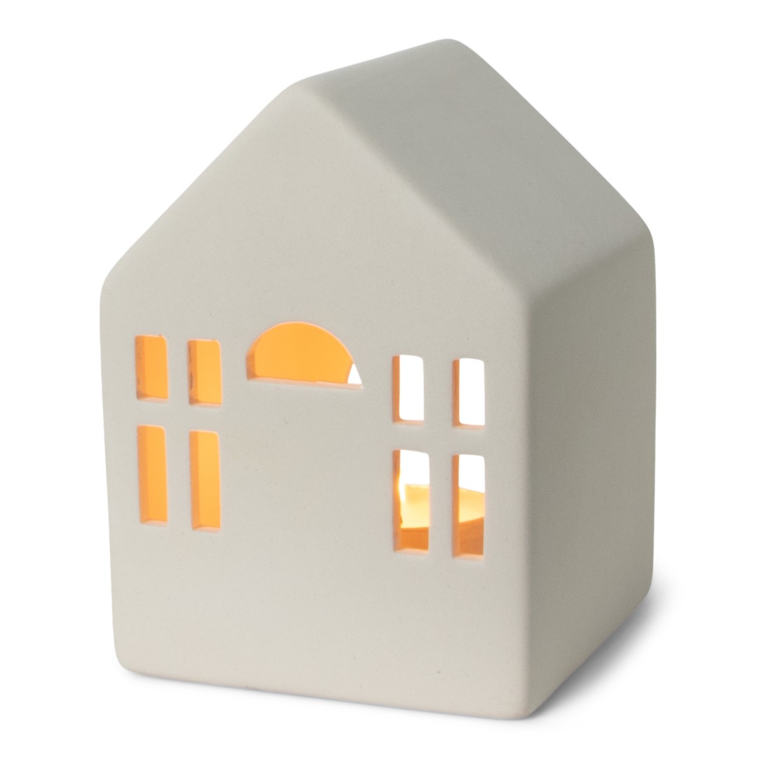 24827 SENZA Theelichthouder Huis Wit