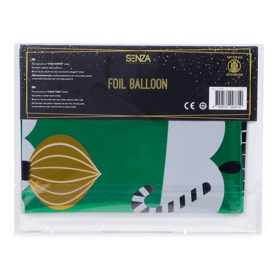 13055 SENZA Folie Ballon Kerstboom Groen