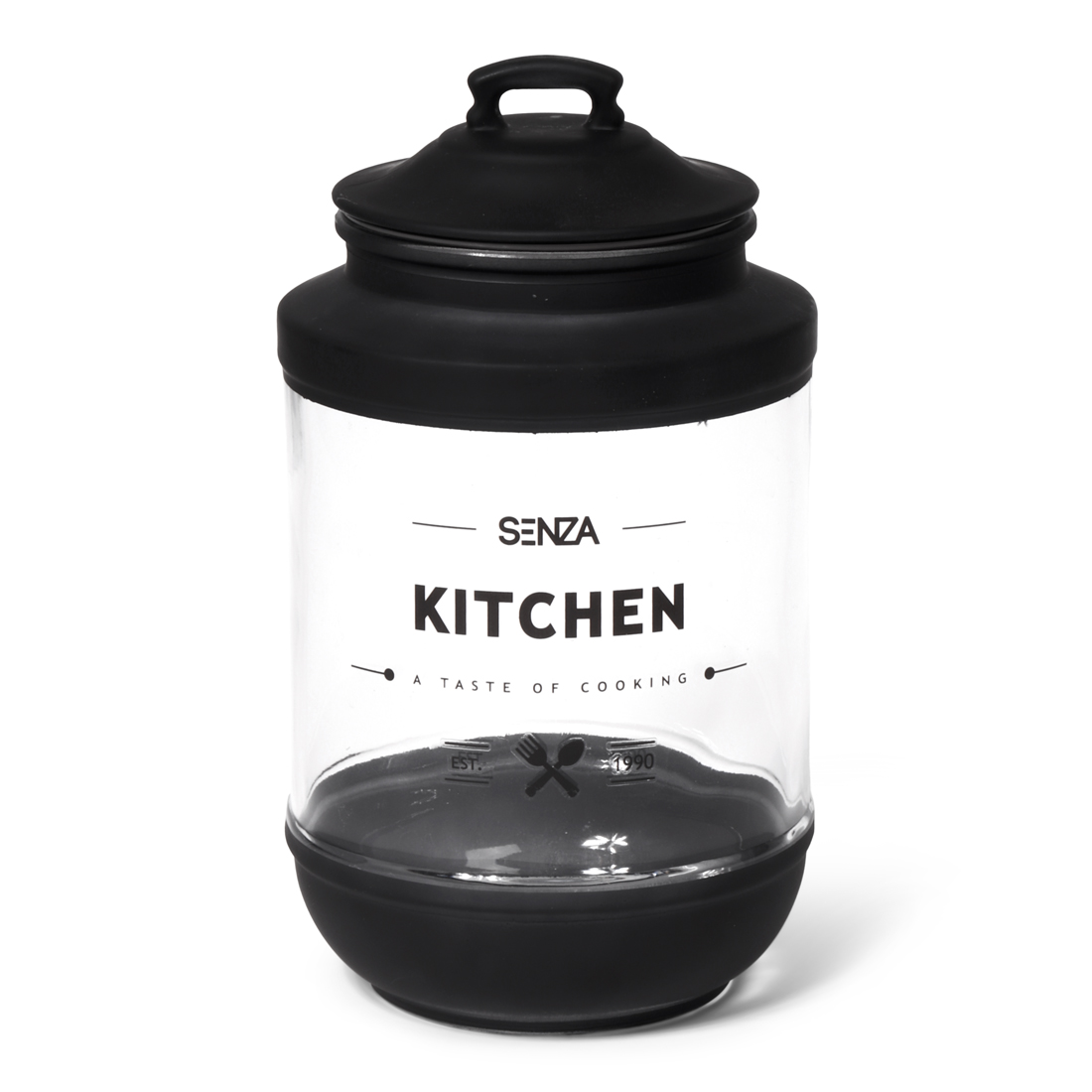 24369 SENZA Glazen Voorraadpot Zwart Large