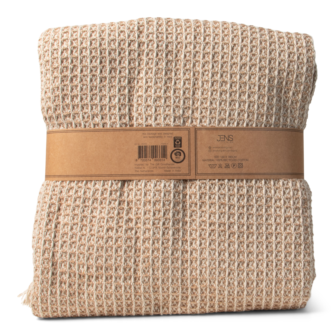25000 SENZA Recycled Cotton Plaid Wafel Beige