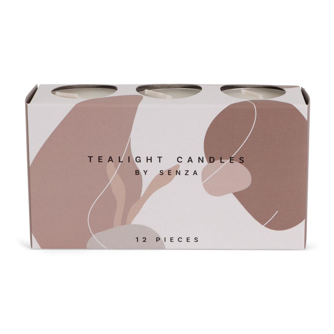 24650 SENZA Set Van 12 Theelichtjes In Taupe Box