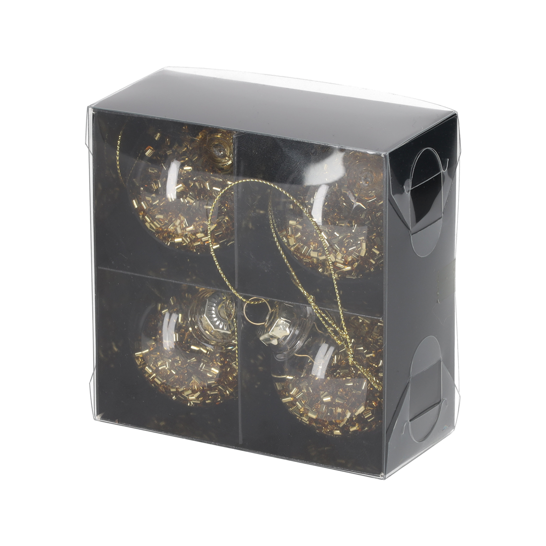 Glitter Kerstballen Goud /4 (13126)