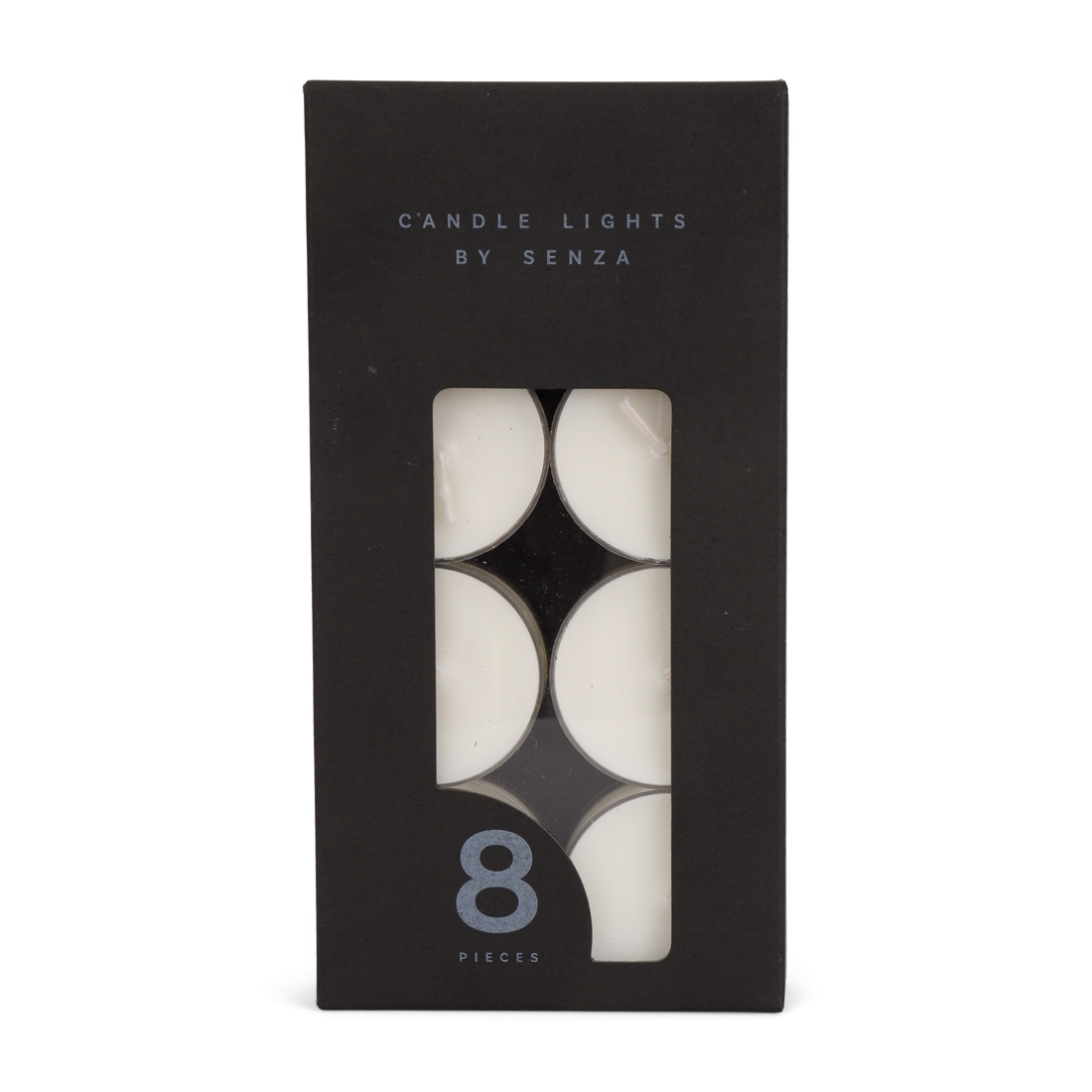 24653 SENZA Set Van 8 Theelichtjes In Black Kleurdoos