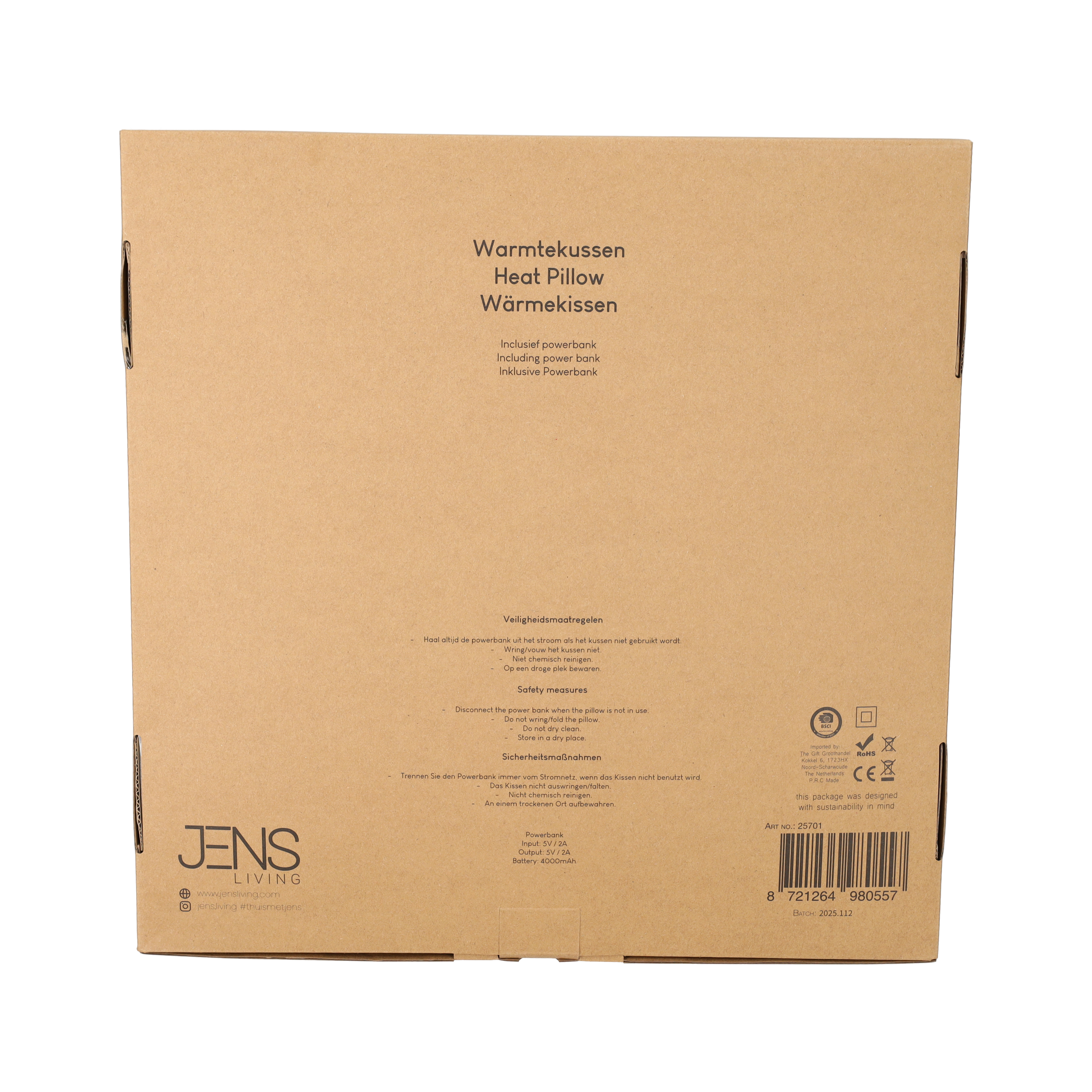 Warmtekussen RPET 40x40 Lichtgrijs (25701)
