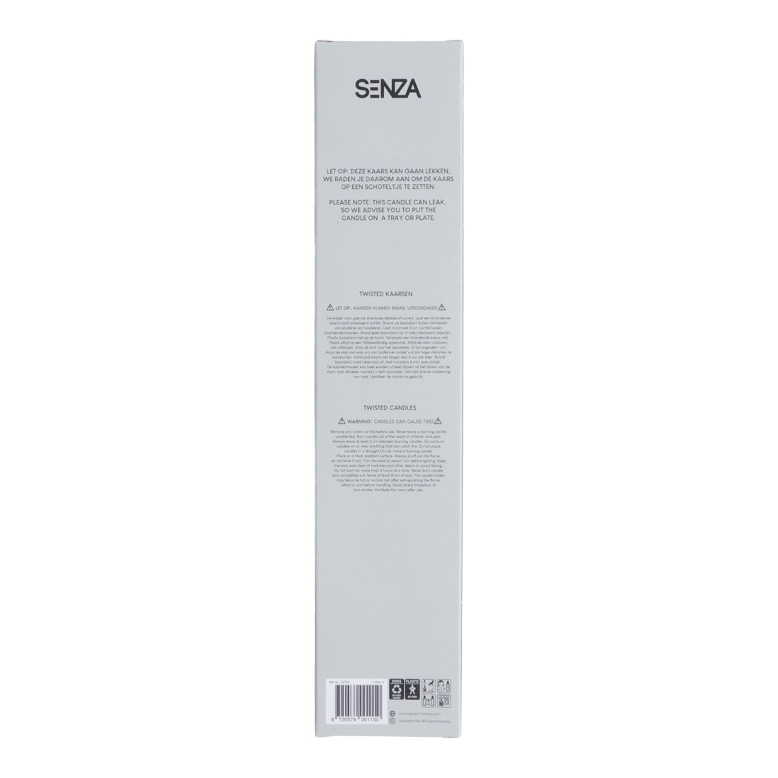 24784 SENZA Twisted Dinerkaarsen Zwart /2