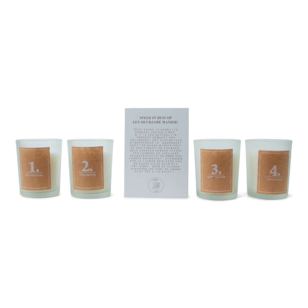 24838 SENZA Geurkaarsen Giftbox Taupe /4