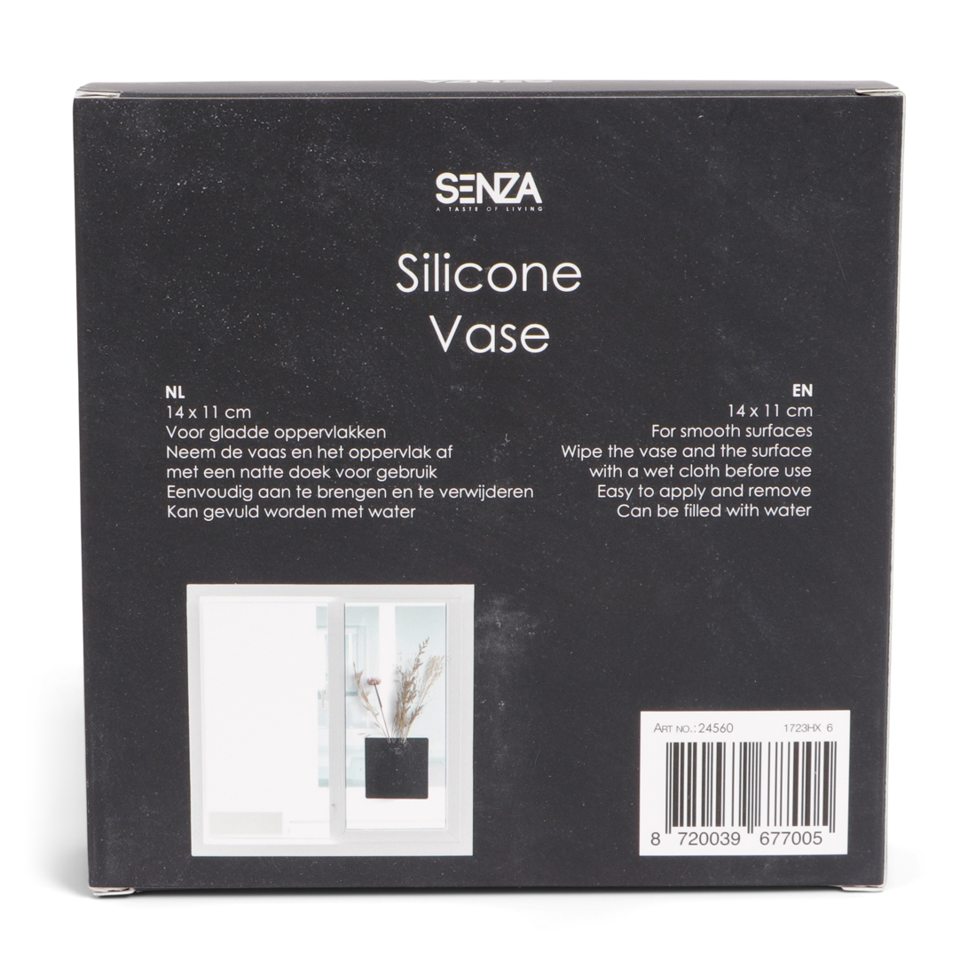24560 SENZA Siliconen Vaas Zwart