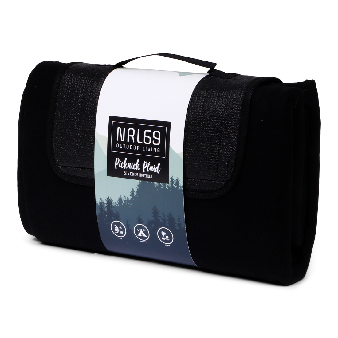 28583 NRL69 Picknick Blanket Zwart