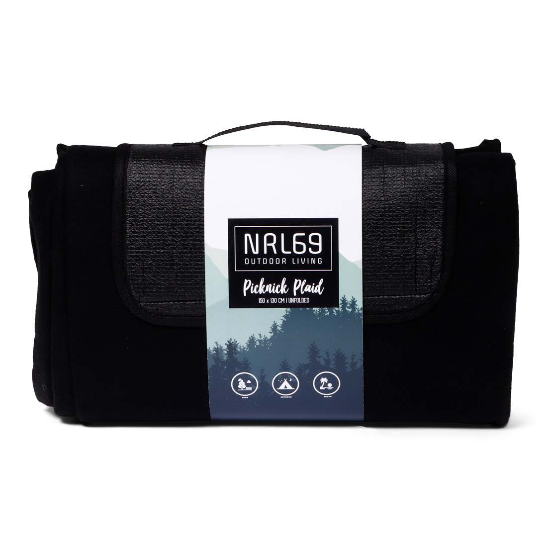 28583 NRL69 Picknick Blanket Zwart