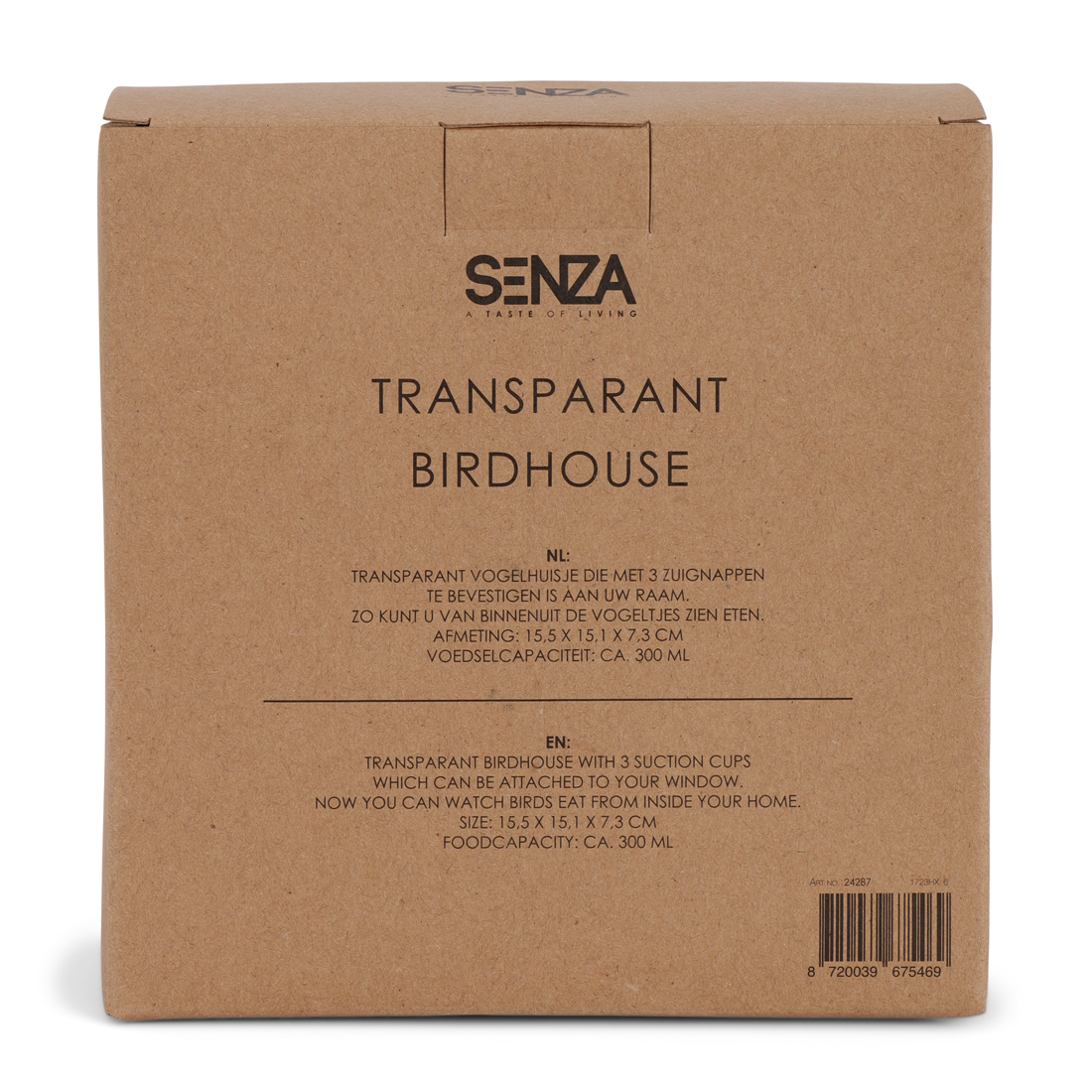 24287 SENZA Transparant Vogelhuis