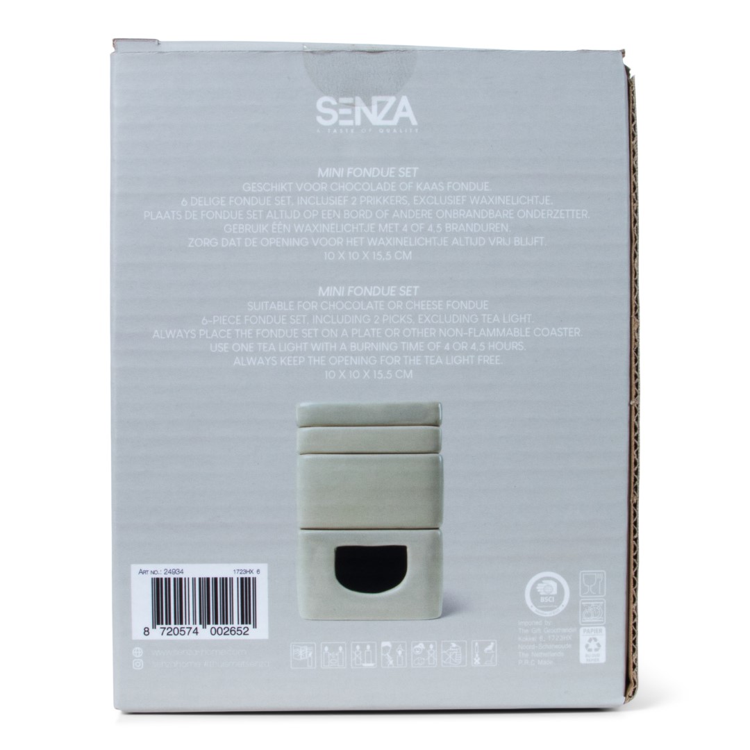 24934 SENZA Mini Fondue Set Grijs