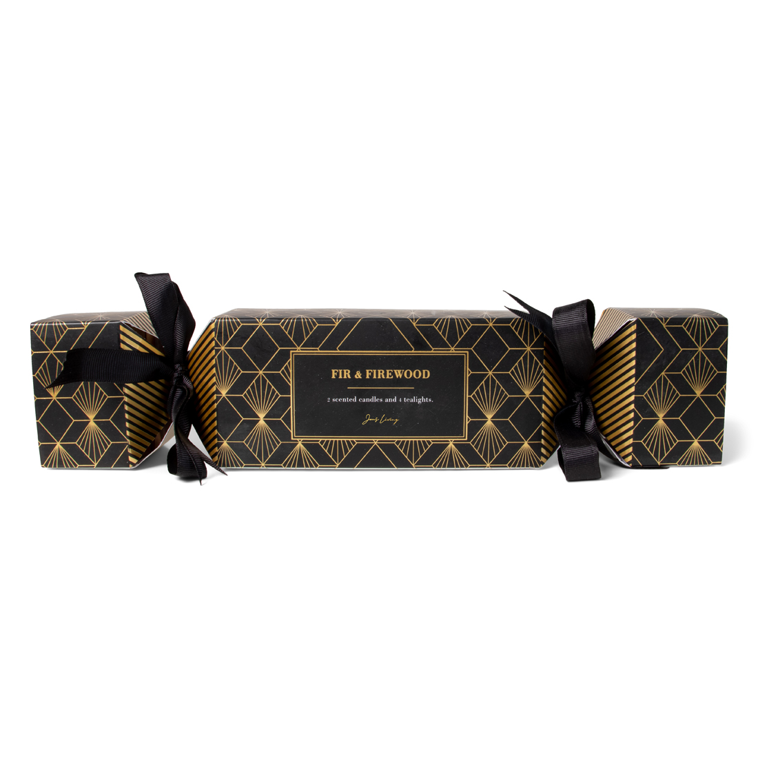 25030 SENZA Geurkaarsen In Party Cracker Wit/Zwart
