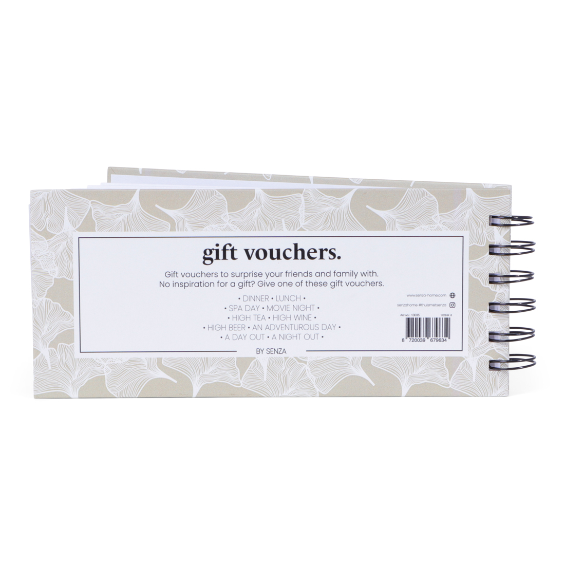13035 SENZA Gift Vouchers Wit