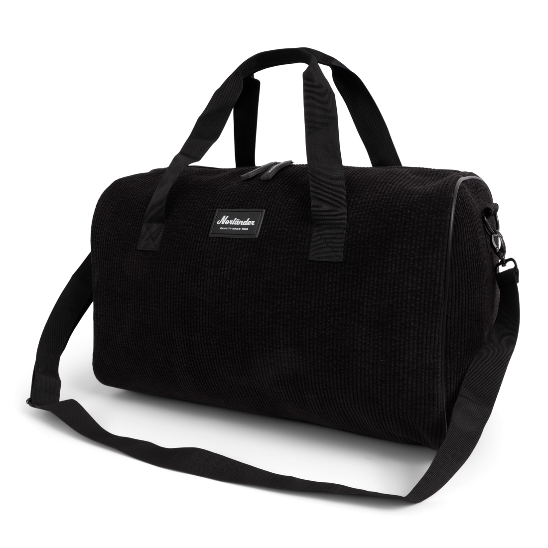 28646 Norländer Vintage Rib Weekendtas Zwart