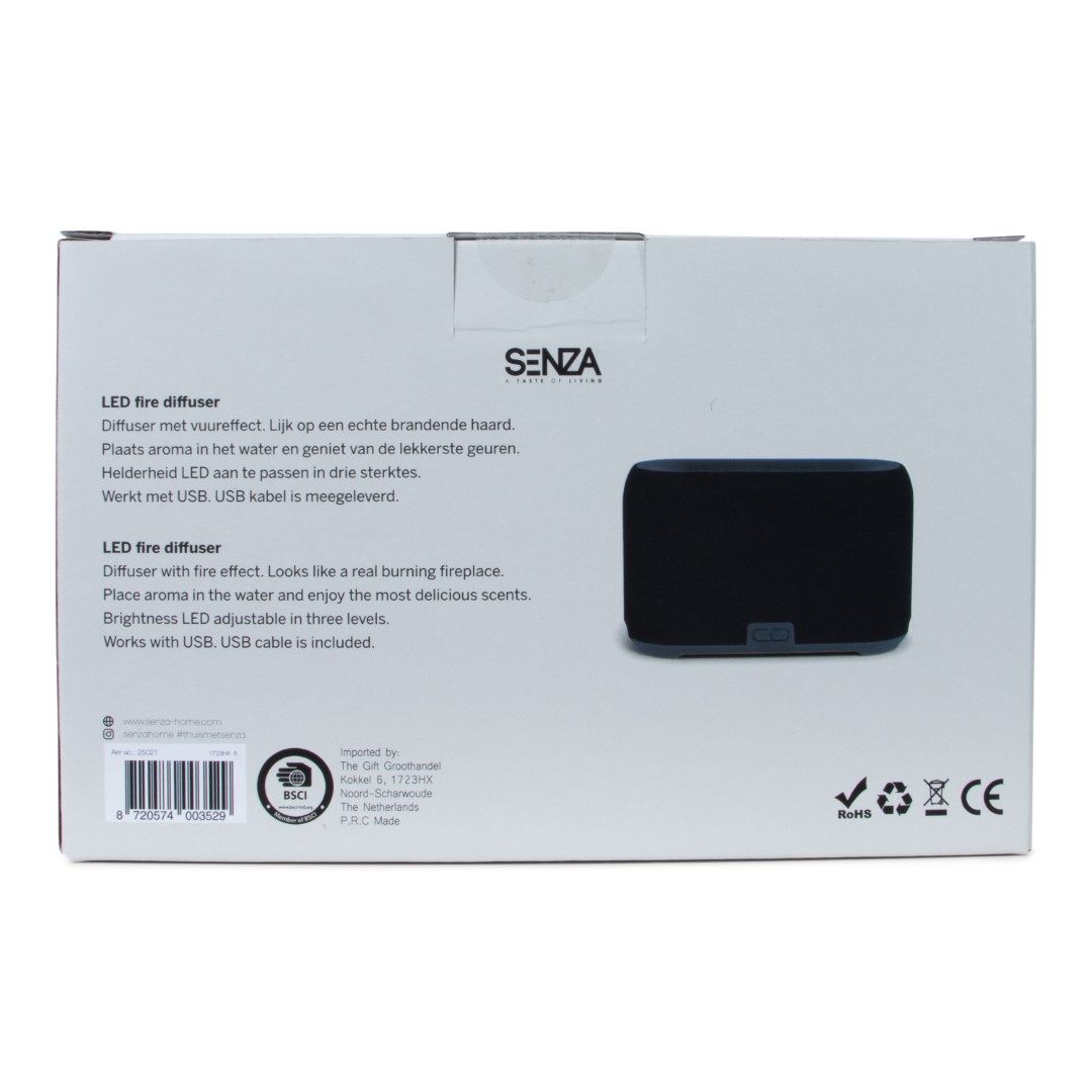 25021 SENZA LED Vlam Diffuser Zwart