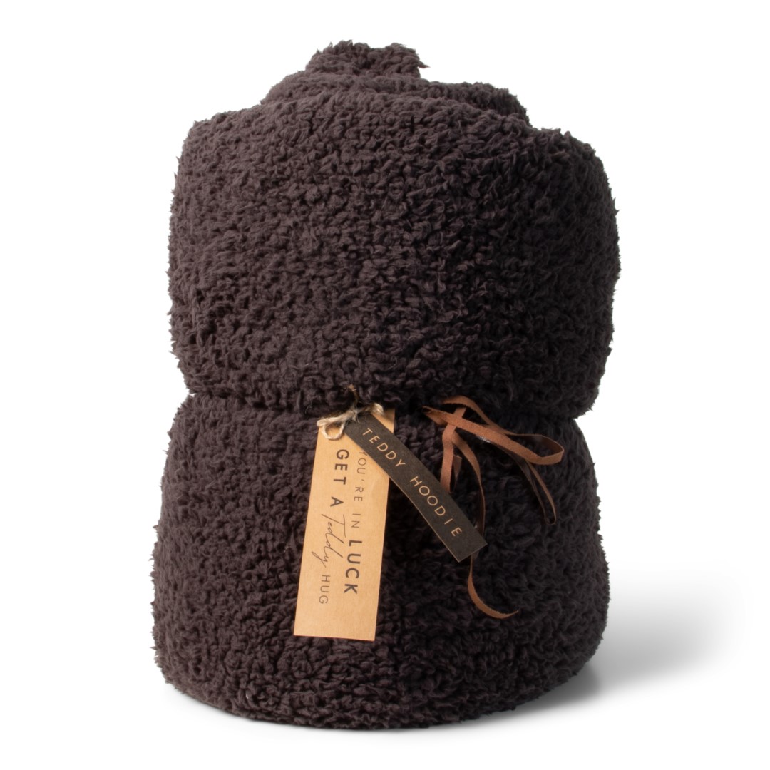 25017 SENZA Teddy Hoodie Antraciet
