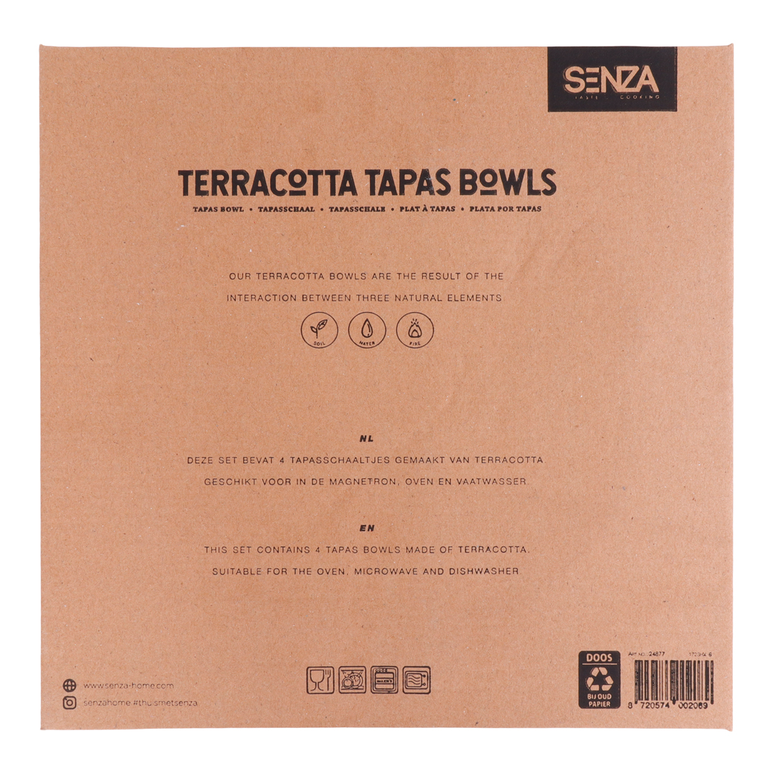 24877 SENZA Terracotta Triangel Schaaltjes Multi-kleur /4