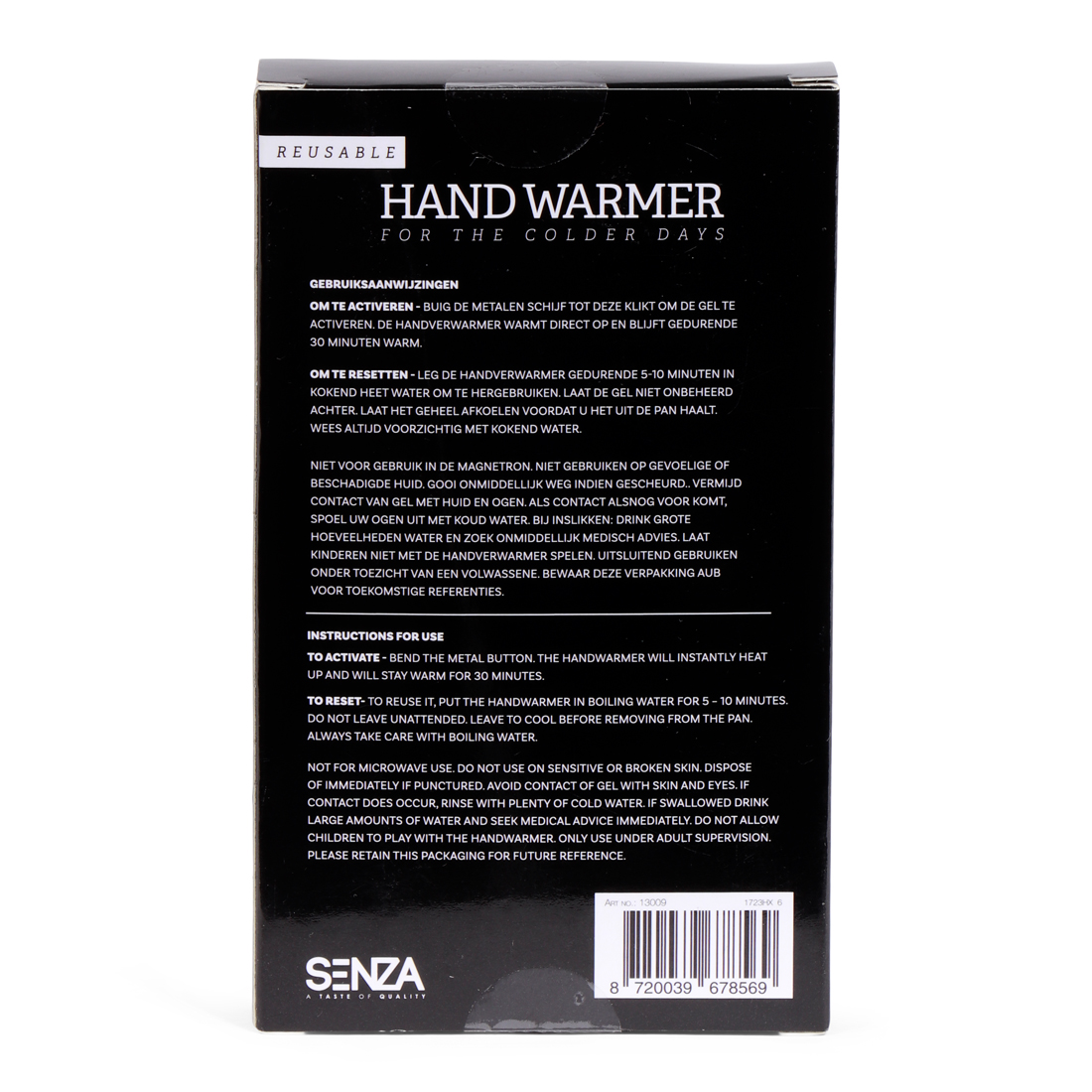 13009 SENZA Handwarmer Zwart