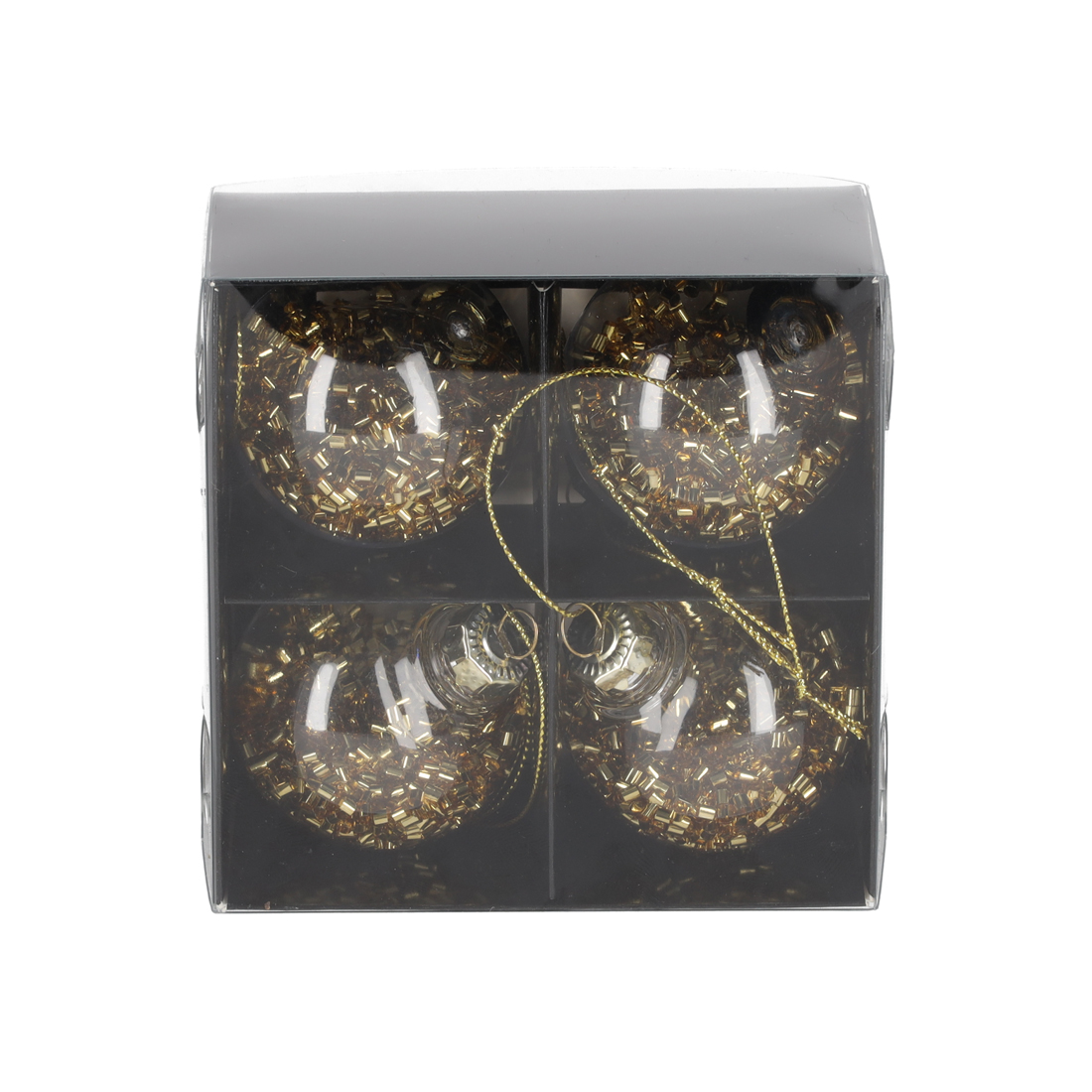 Glitter Kerstballen Goud /4 (13126)
