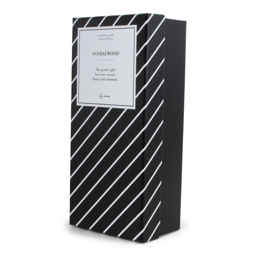 24836 SENZA Geurkaars & Geurstokjes Giftbox Zwart