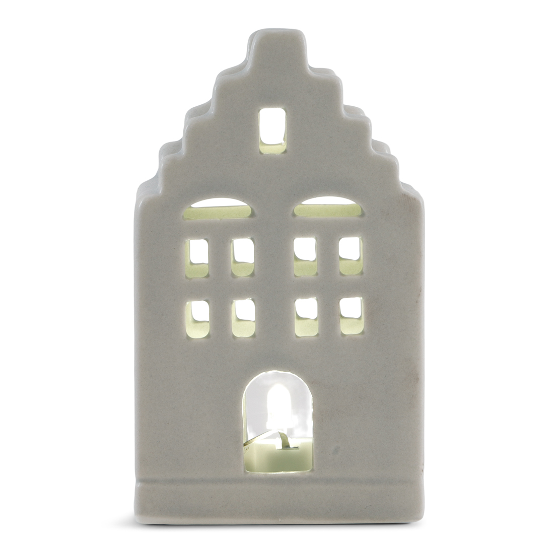 24782 SENZA Keramiek LED Huisje Grijs