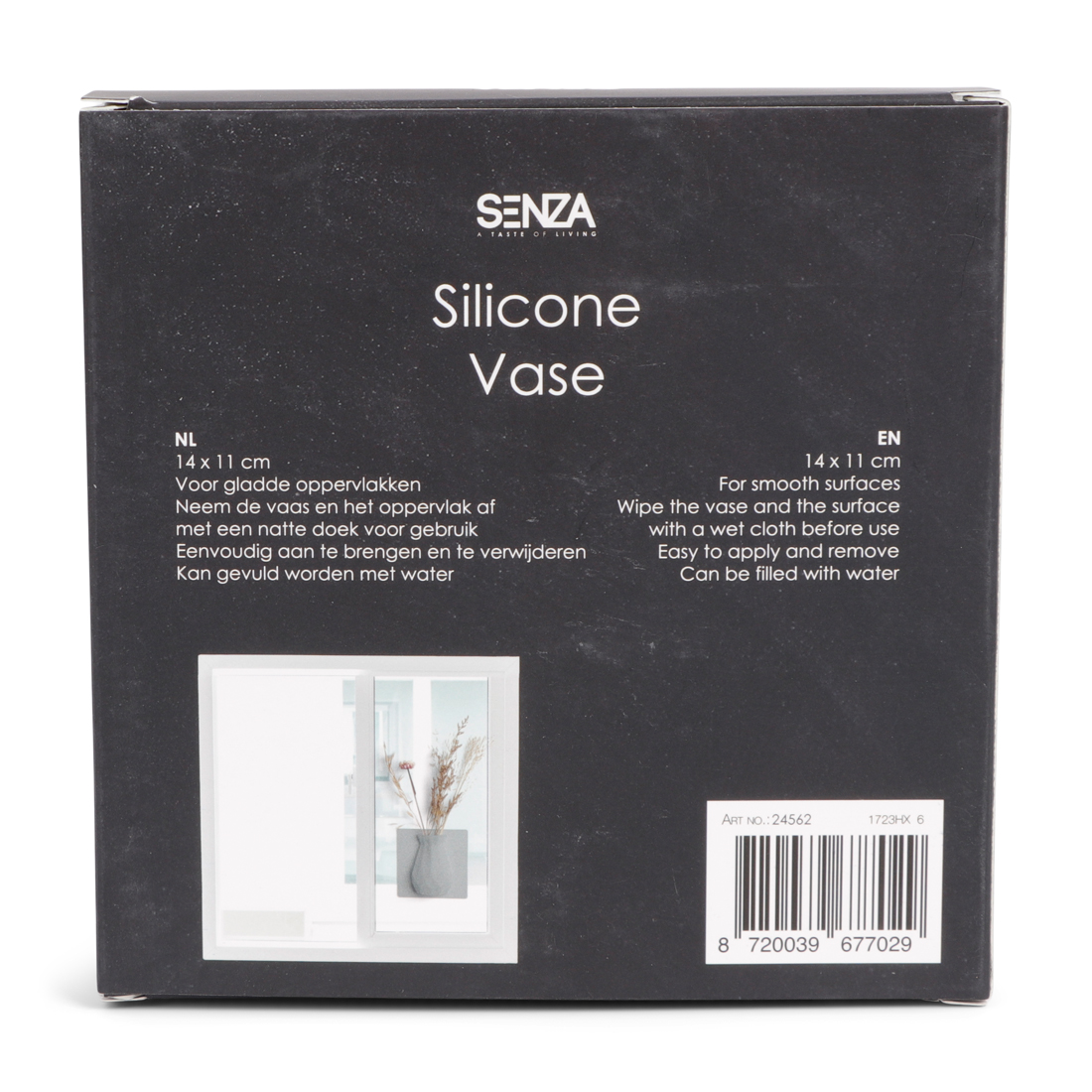 24562 SENZA Siliconen Vaas Licht Grijs