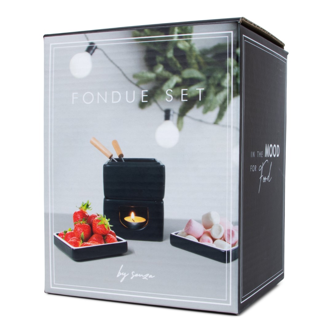 24933 SENZA Mini Fondue Set Zwart