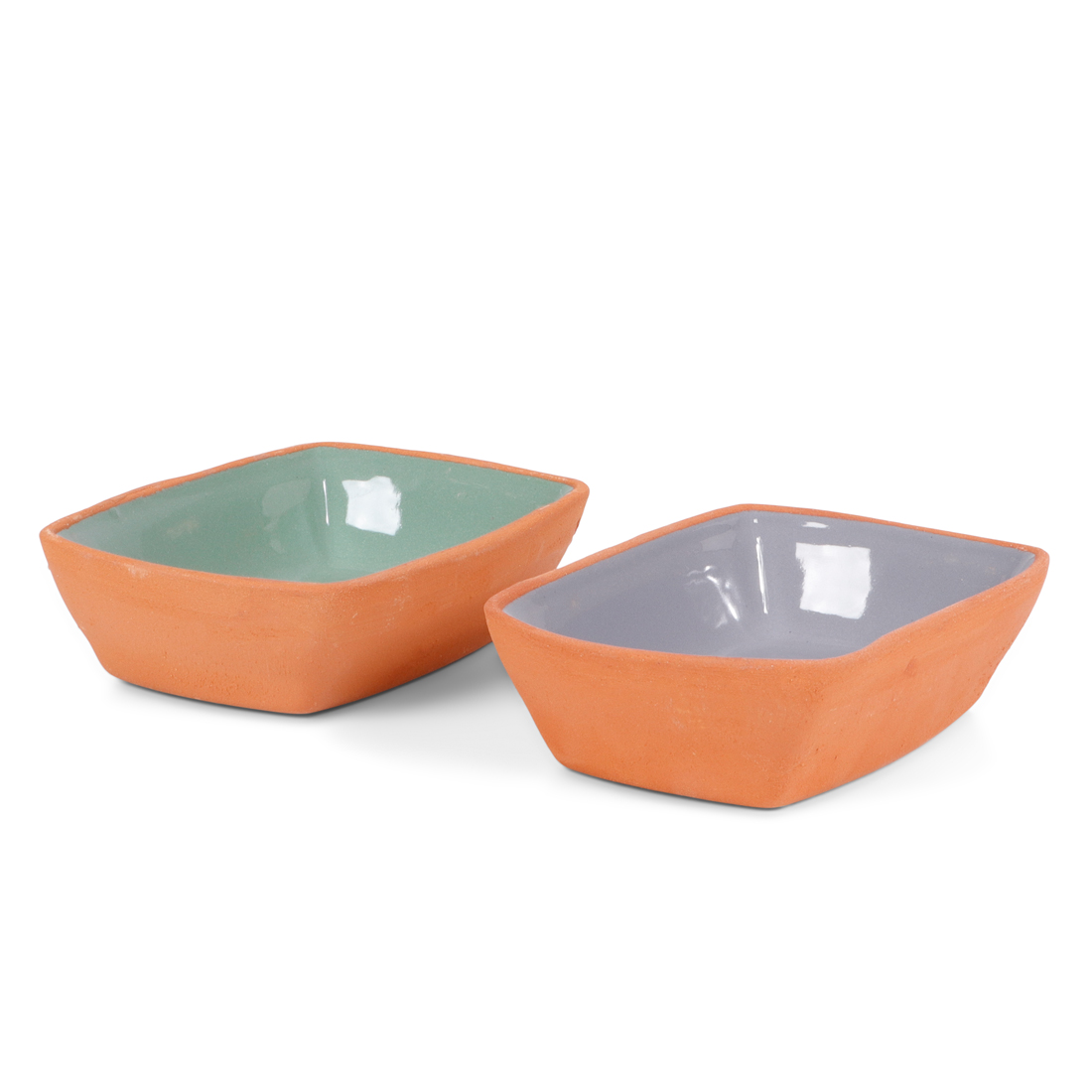 24880 SENZA Terracotta Schaaltjes Rechthoek Grijs/Groen /2