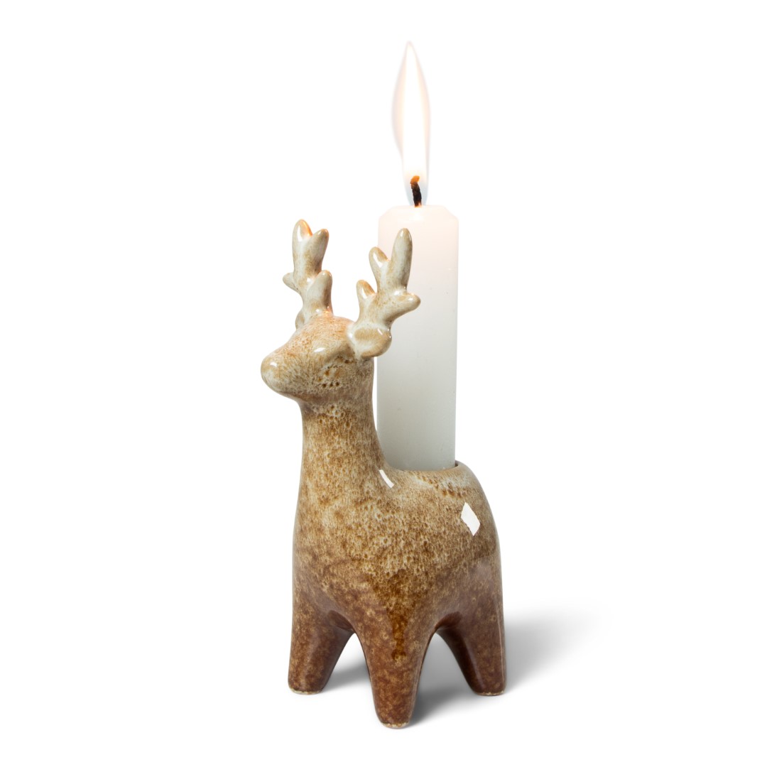 24824 SENZA Rendier Kandelaar Bruin
