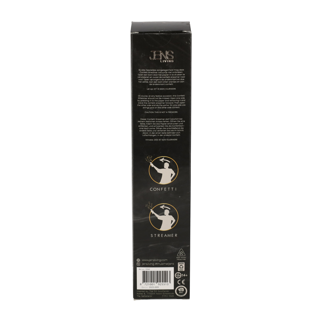 DUO Confetti Streamer Zwart (13141)