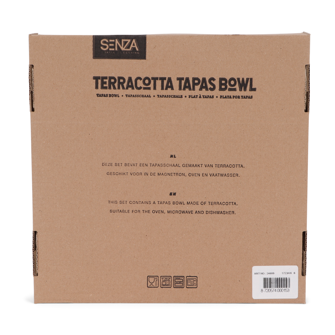 24689 SENZA Terracotta Tapas Large Grijs
