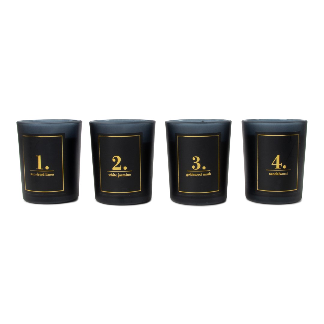 24837 SENZA Geurkaarsen Giftbox Zwart /4
