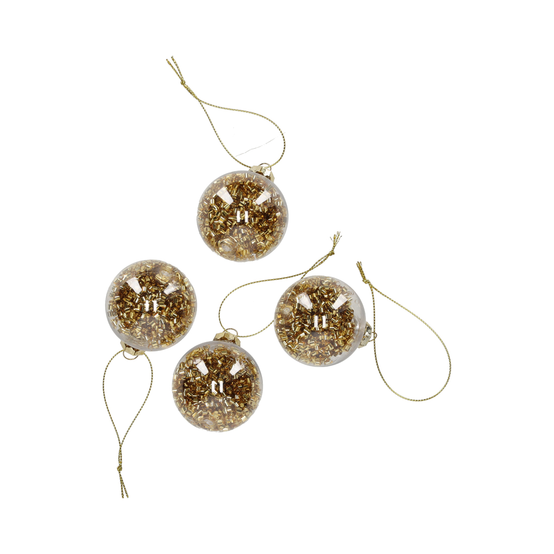 Glitter Kerstballen Goud /4 (13126)