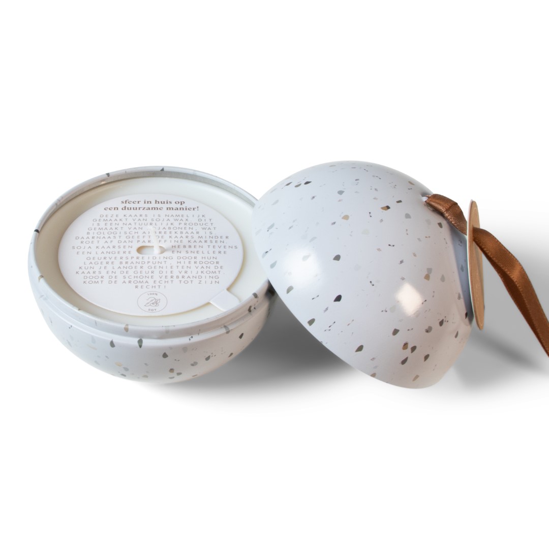24840 SENZA Kerstbal Geurkaars Beige