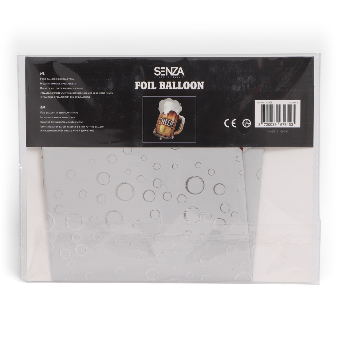 12998 SENZA Folie Ballon Bier Glas