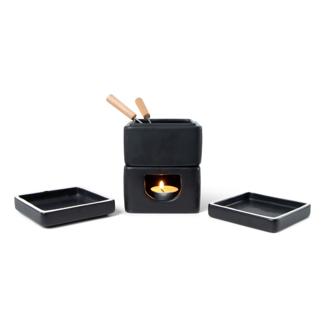 24933 SENZA Mini Fondue Set Zwart