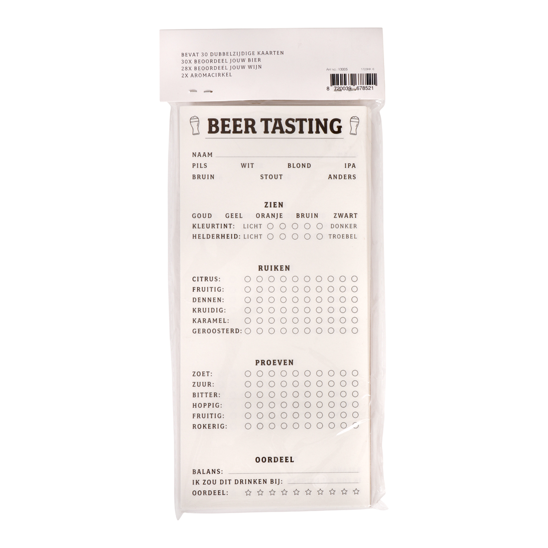 13005 SENZA Wijn en bier proef kaarten