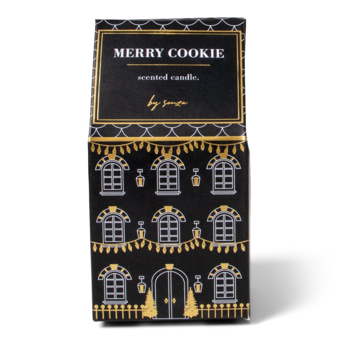 25031 SENZA Geurkaars Merry Cookie Zwart