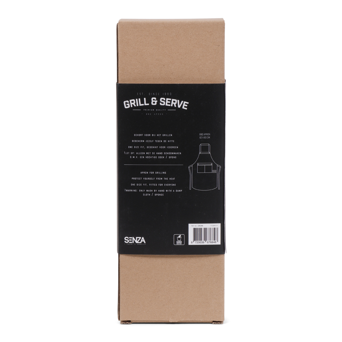 24544 SENZA BBQ Schort Grijs PU Full