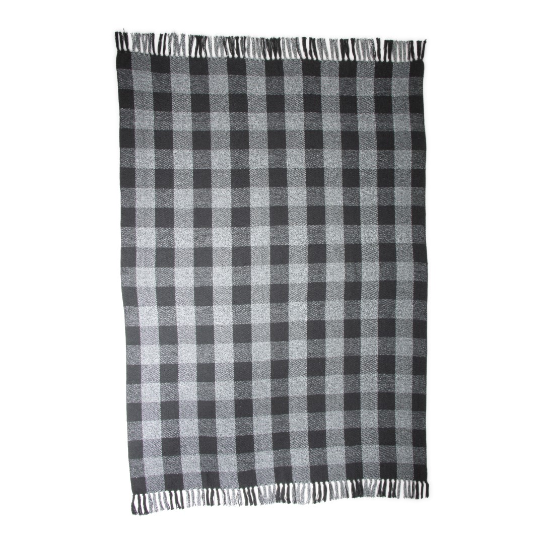 25004 SENZA Recycled Cotton Plaid Geruit Zwart
