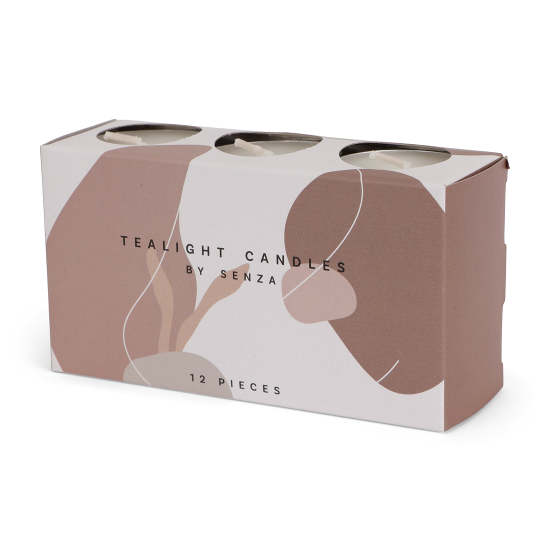 24650 SENZA Set Van 12 Theelichtjes In Taupe Box