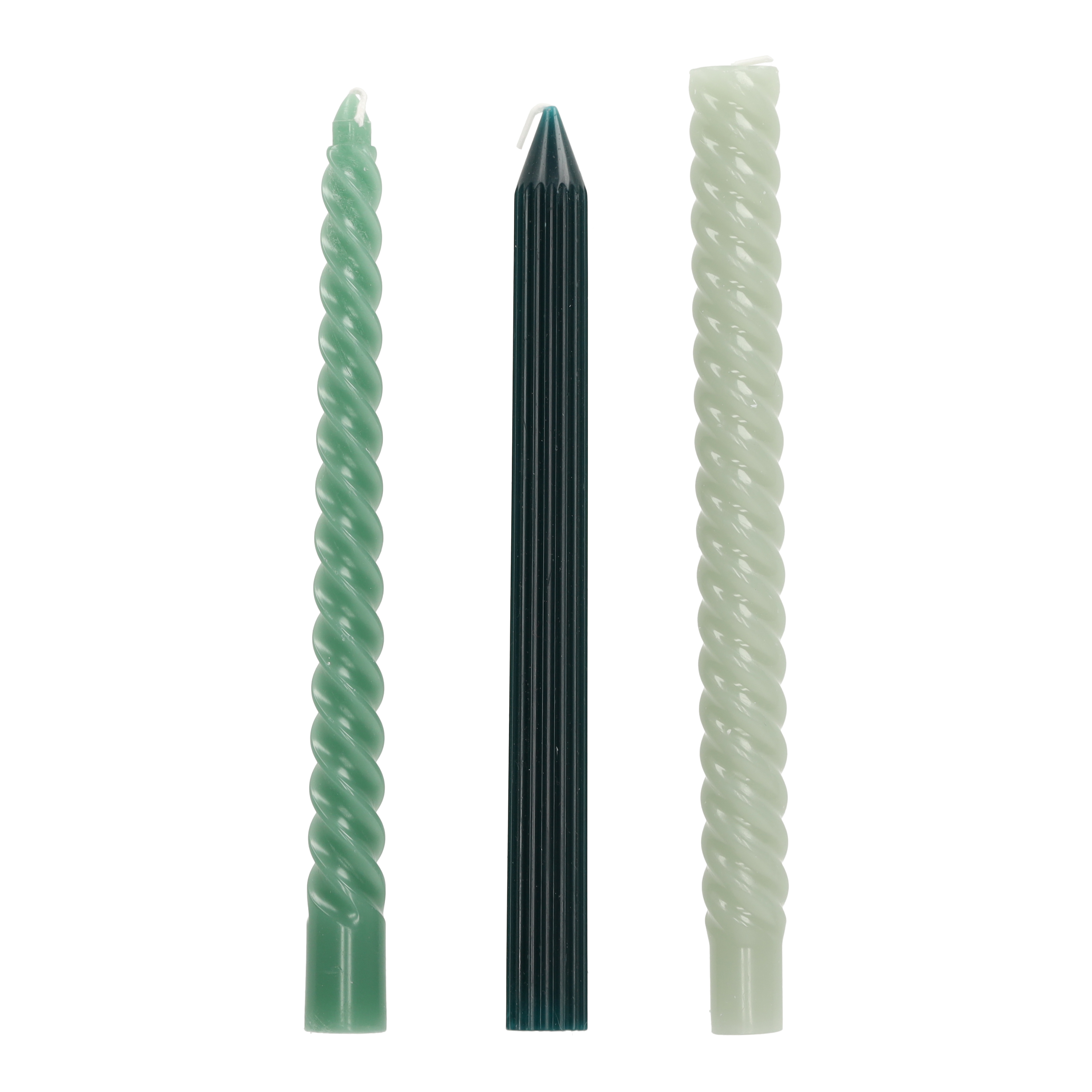 Swirl Dinerkaarsen Groen /3 (25619)