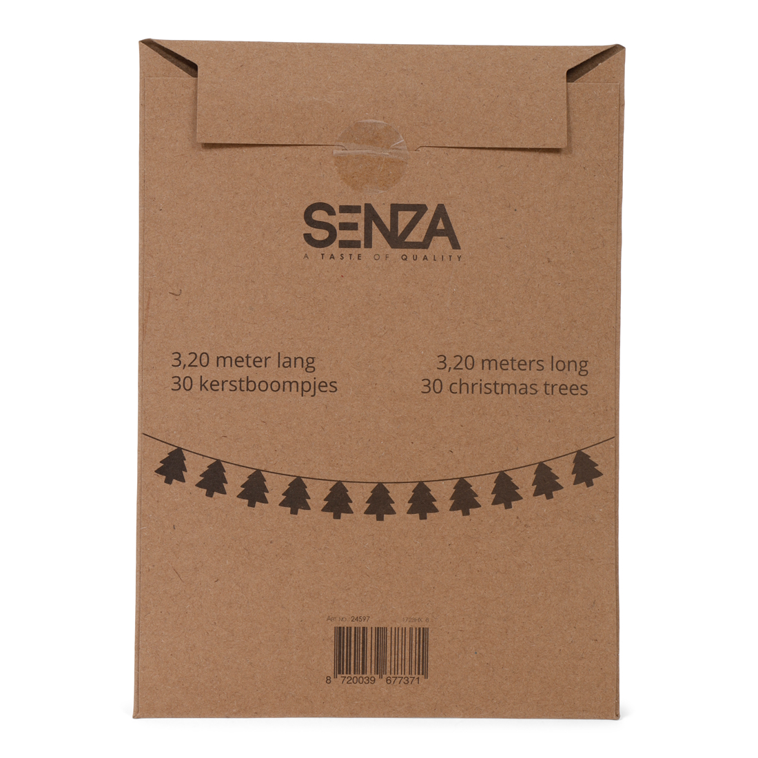 24597 SENZA Slinger Met Papieren Kerstbomen Grijs